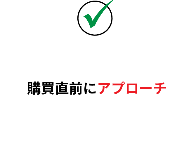 購買直前にアプローチ