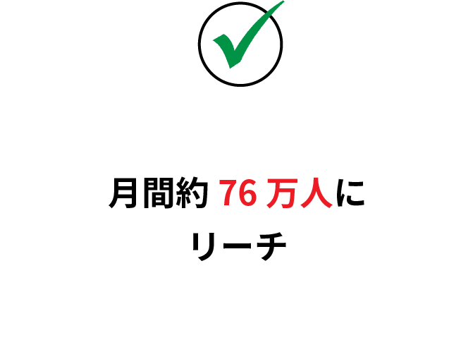 月間約76万人にリーチ